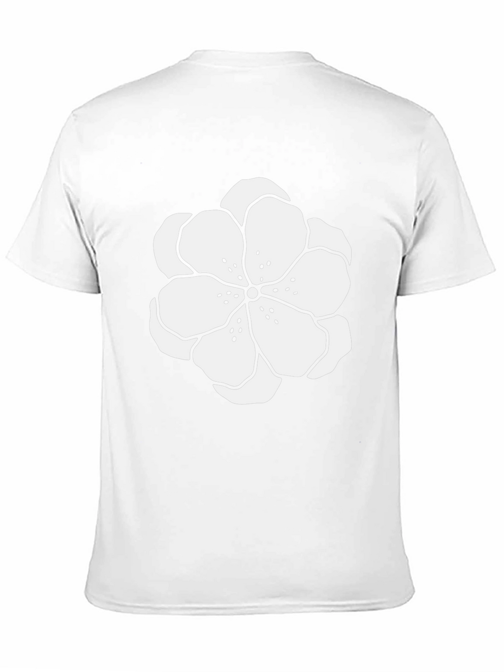 Black T-Shirt with White Floral Design