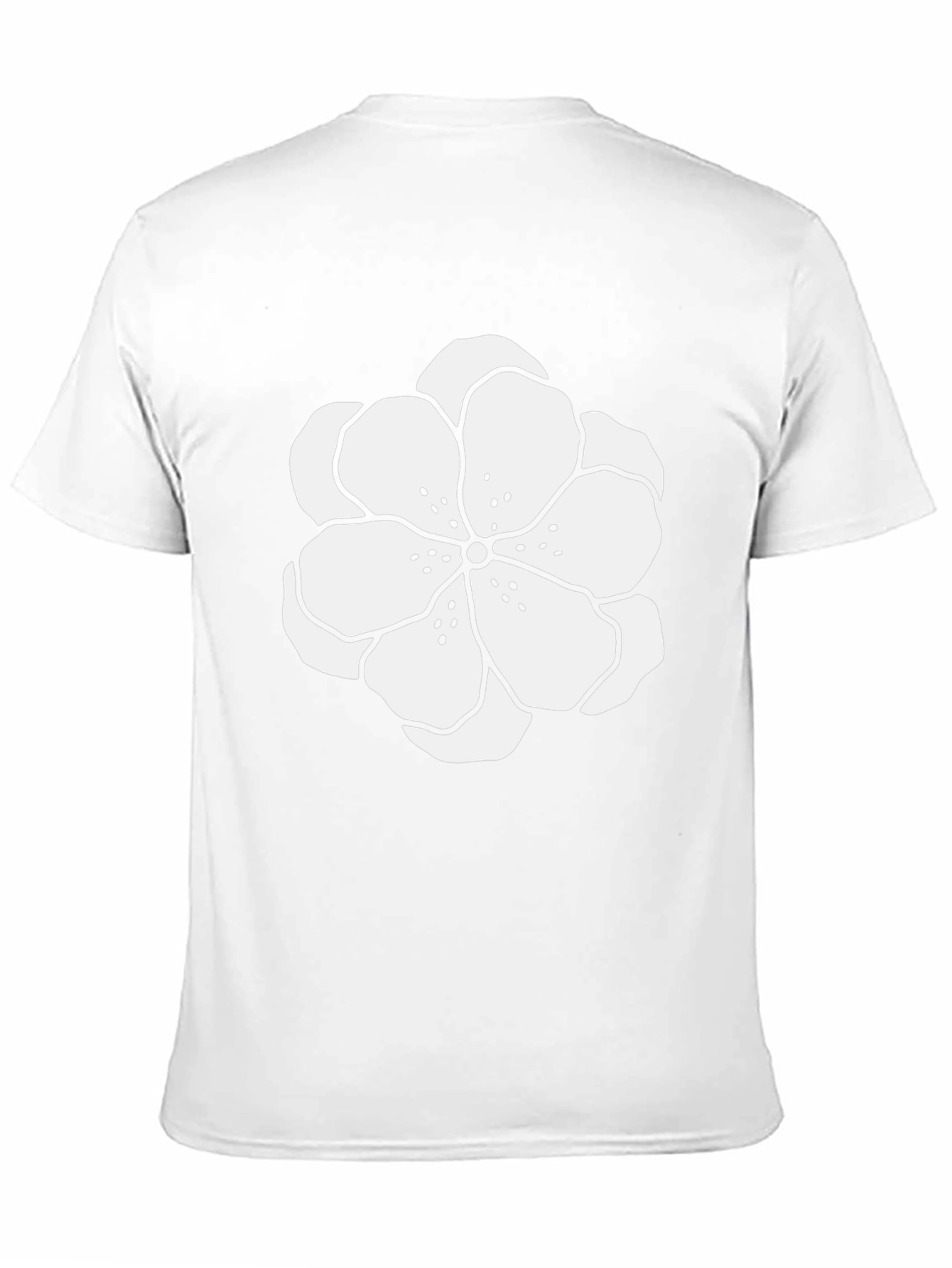 Black T-Shirt with White Floral Design