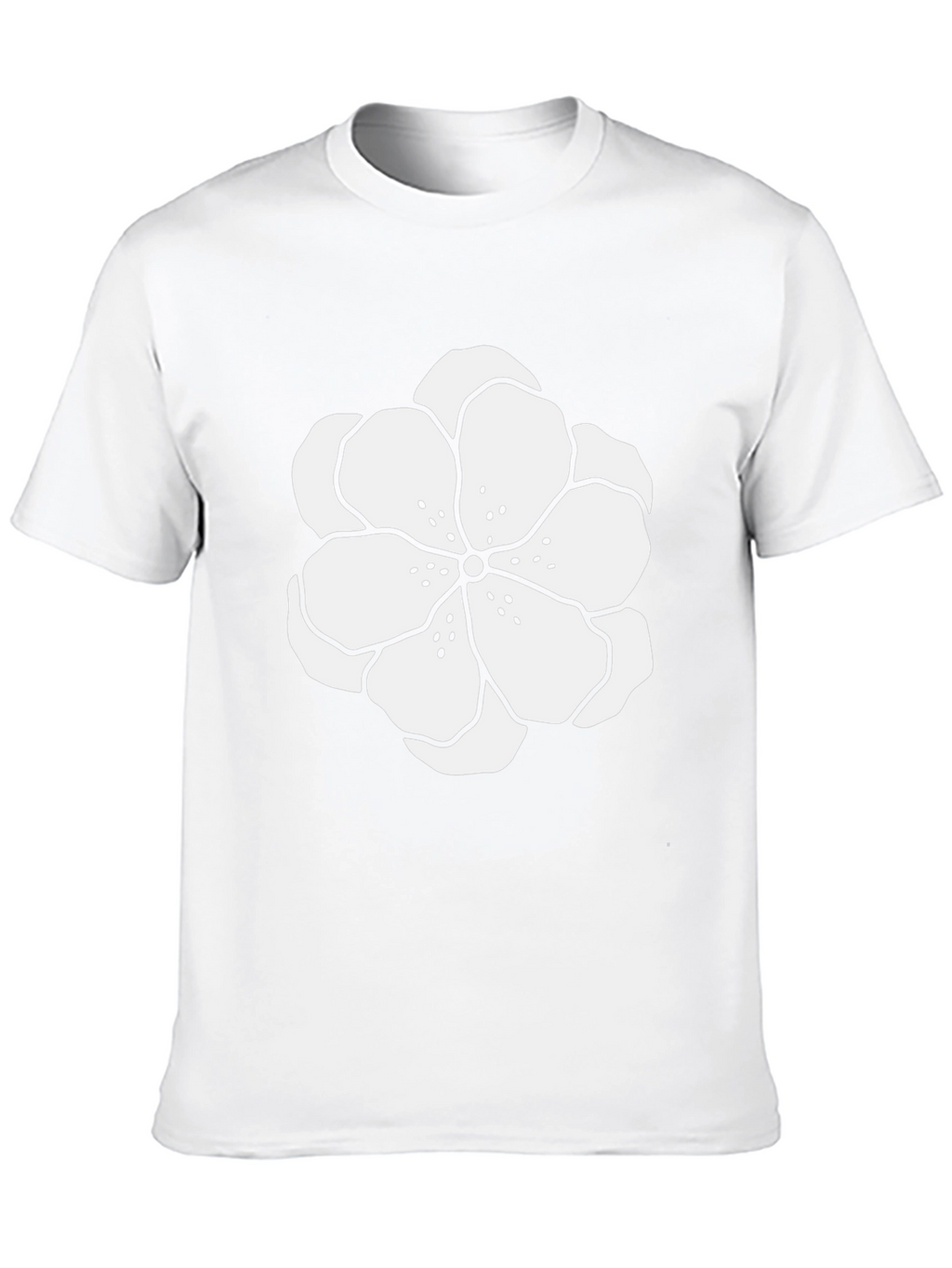 Black T-Shirt with White Floral Design