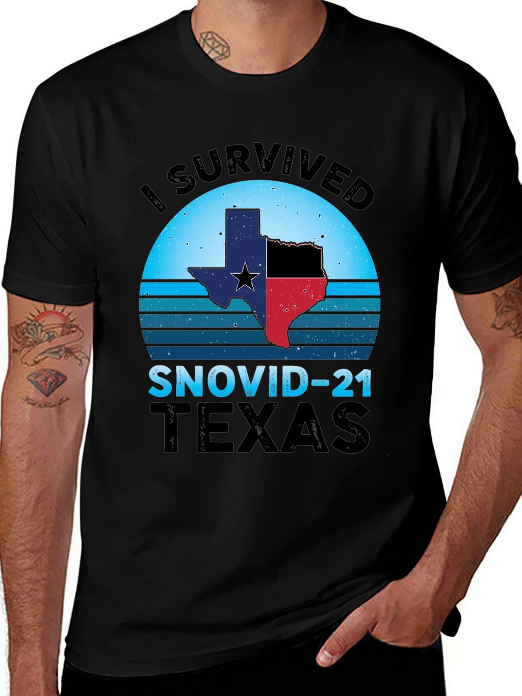 I Survived SNOVID-21 Texas Graphic Tee