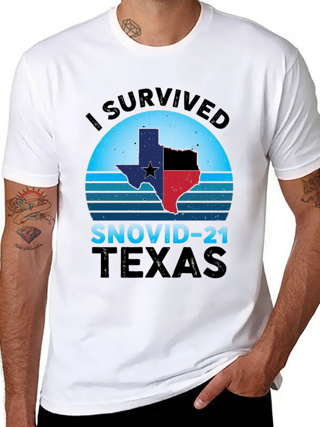 I Survived SNOVID-21 Texas Graphic Tee