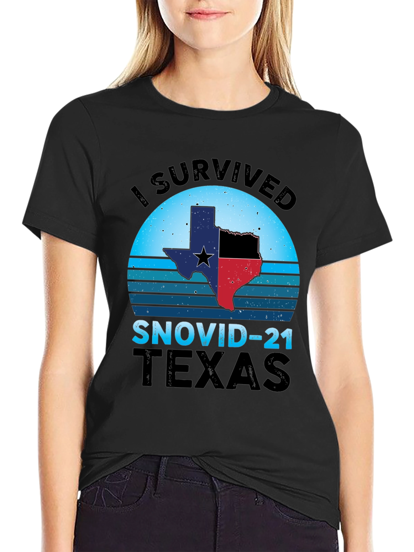 I Survived SNOVID-21 Texas Graphic Tee