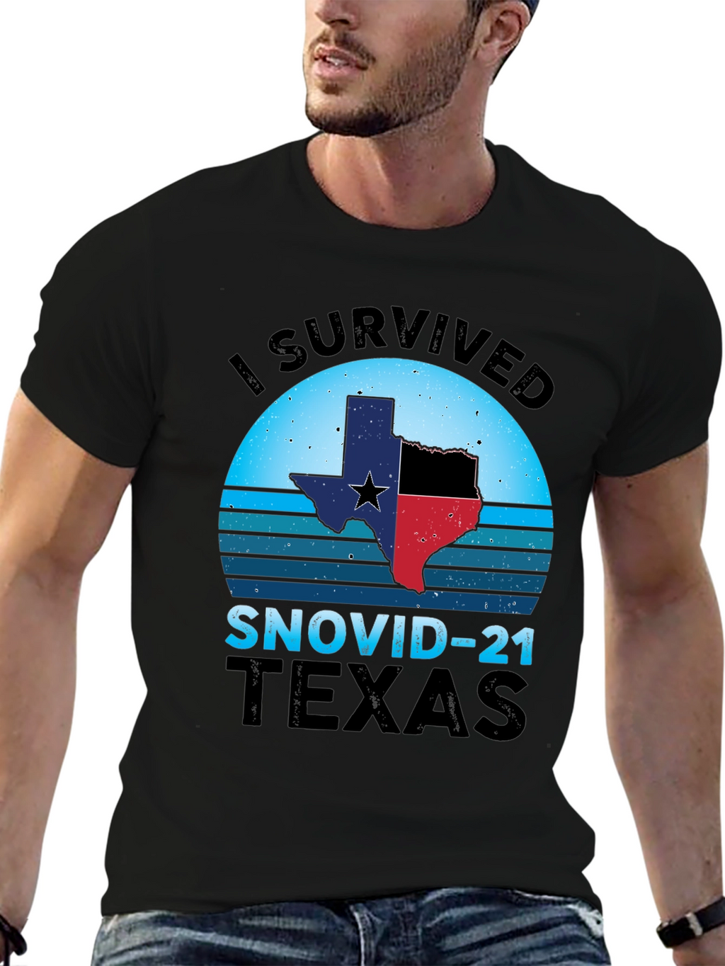 I Survived SNOVID-21 Texas Graphic Tee