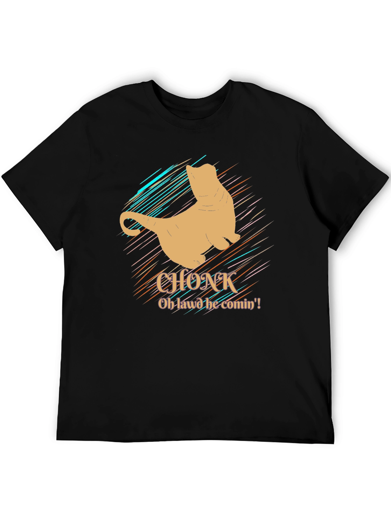 Chonk Cat T-Shirt - Oh Lawd He Comin! Funny Graphic Tee