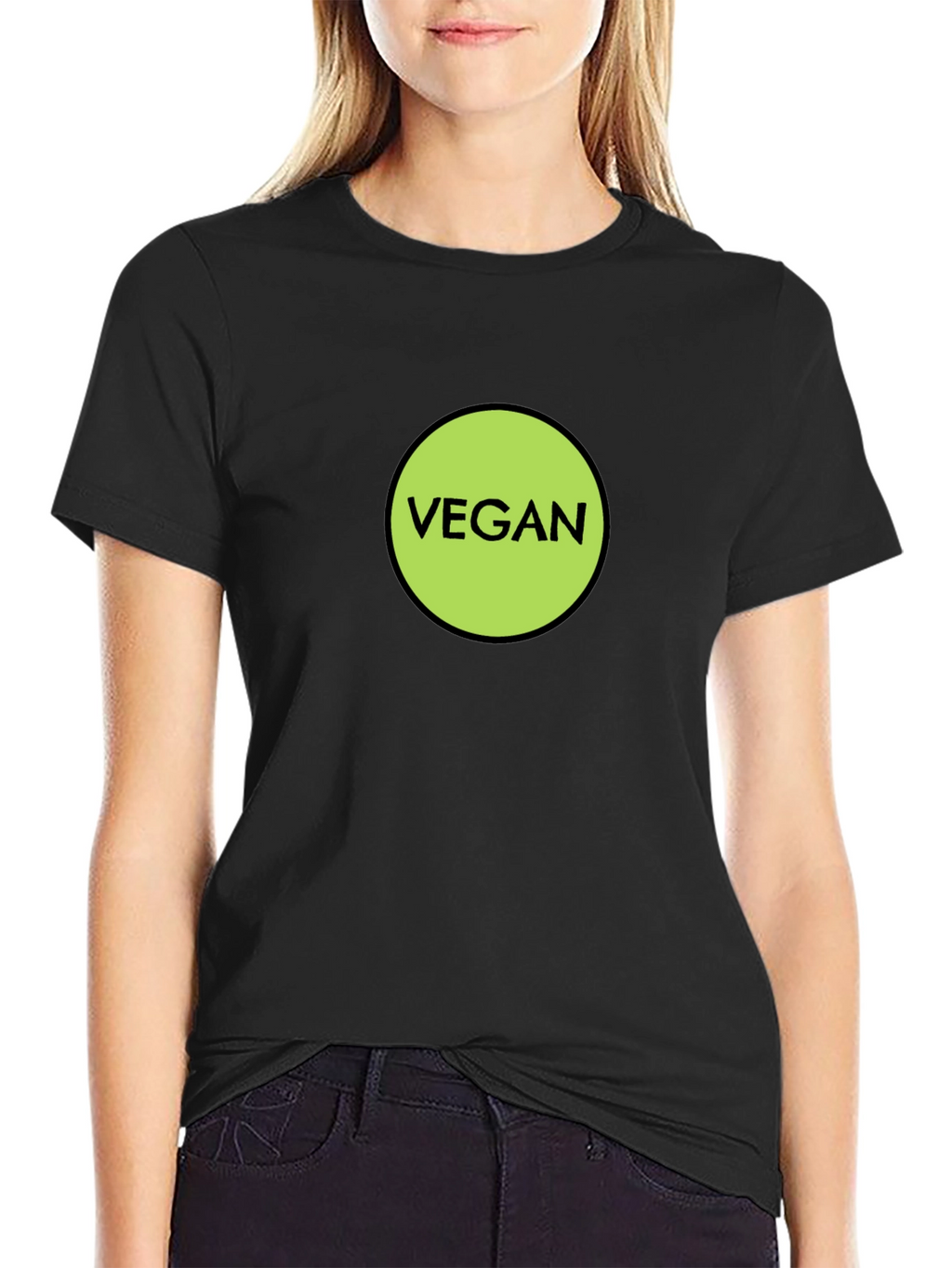 Vegan Statement T-Shirt - Black Cotton Tee