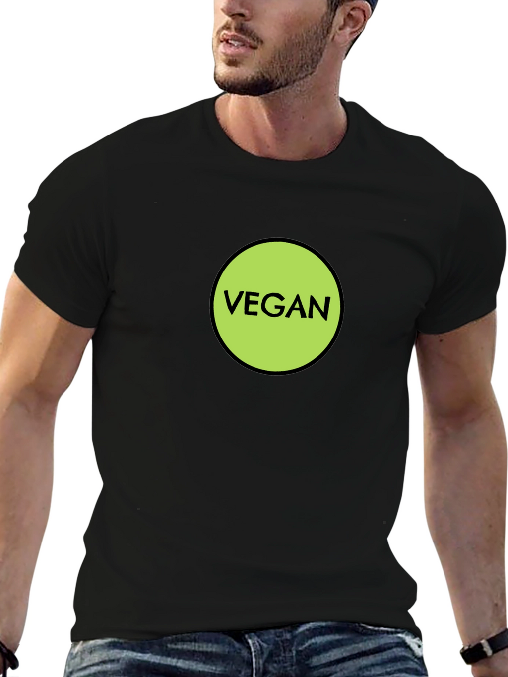Vegan Statement T-Shirt - Black Cotton Tee