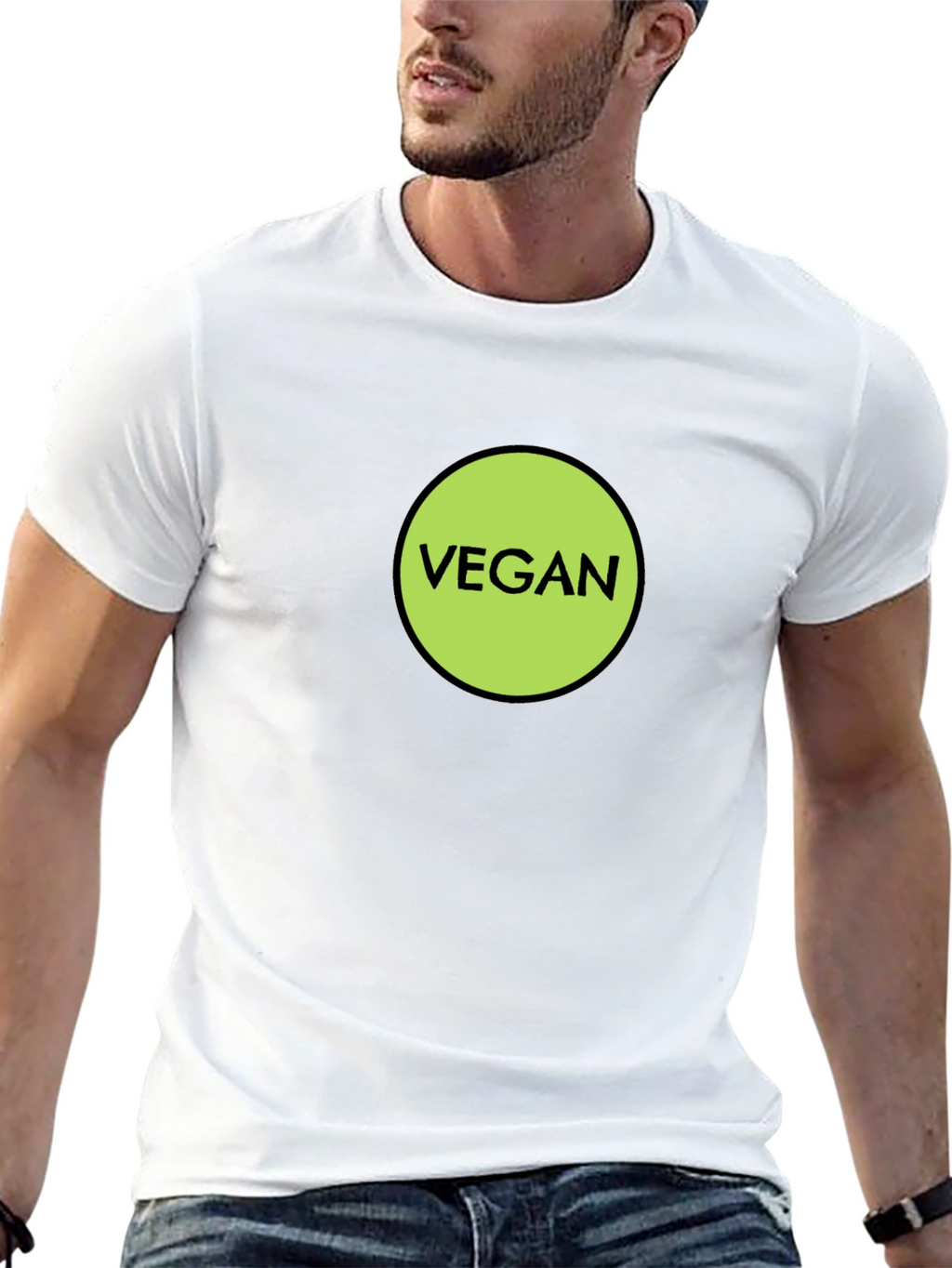 Vegan Statement T-Shirt - Black Cotton Tee