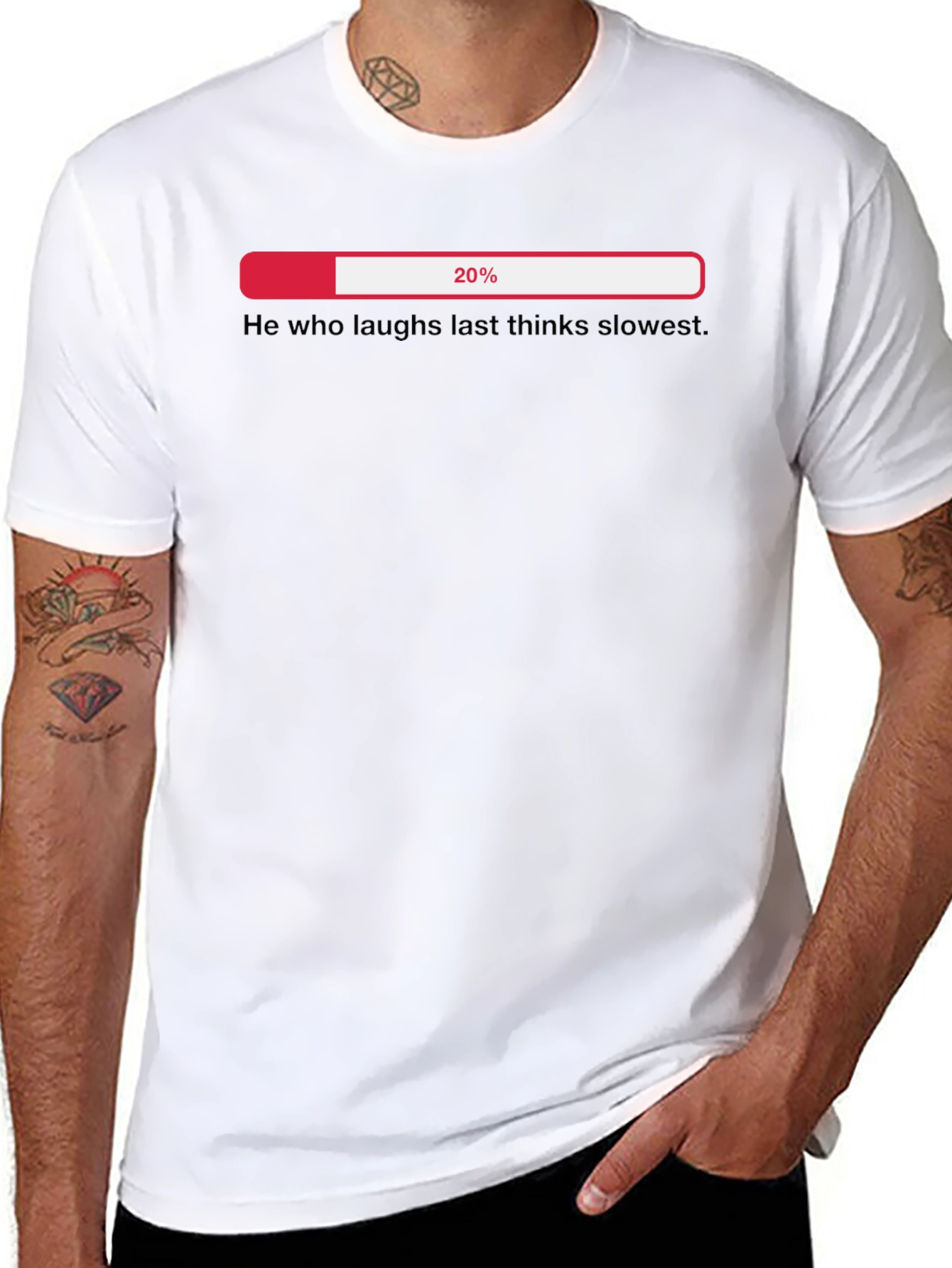 Funny Sarcastic He Who Laughs Last Thinks Slowest T-Shirt