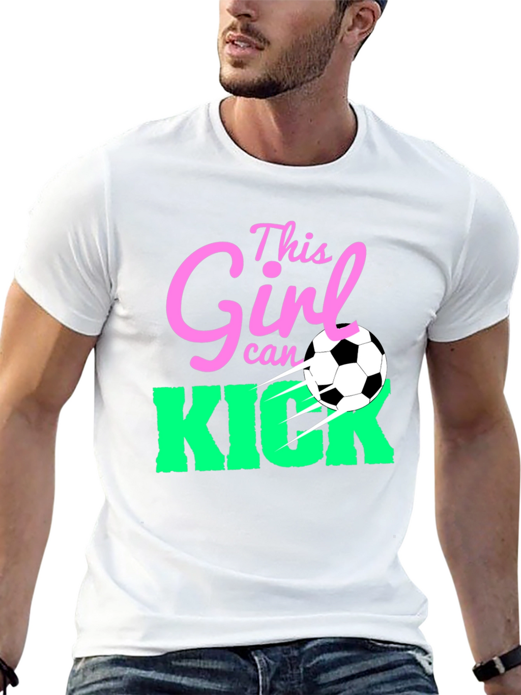 This Girl Can Kick Soccer Graphic T-Shirt