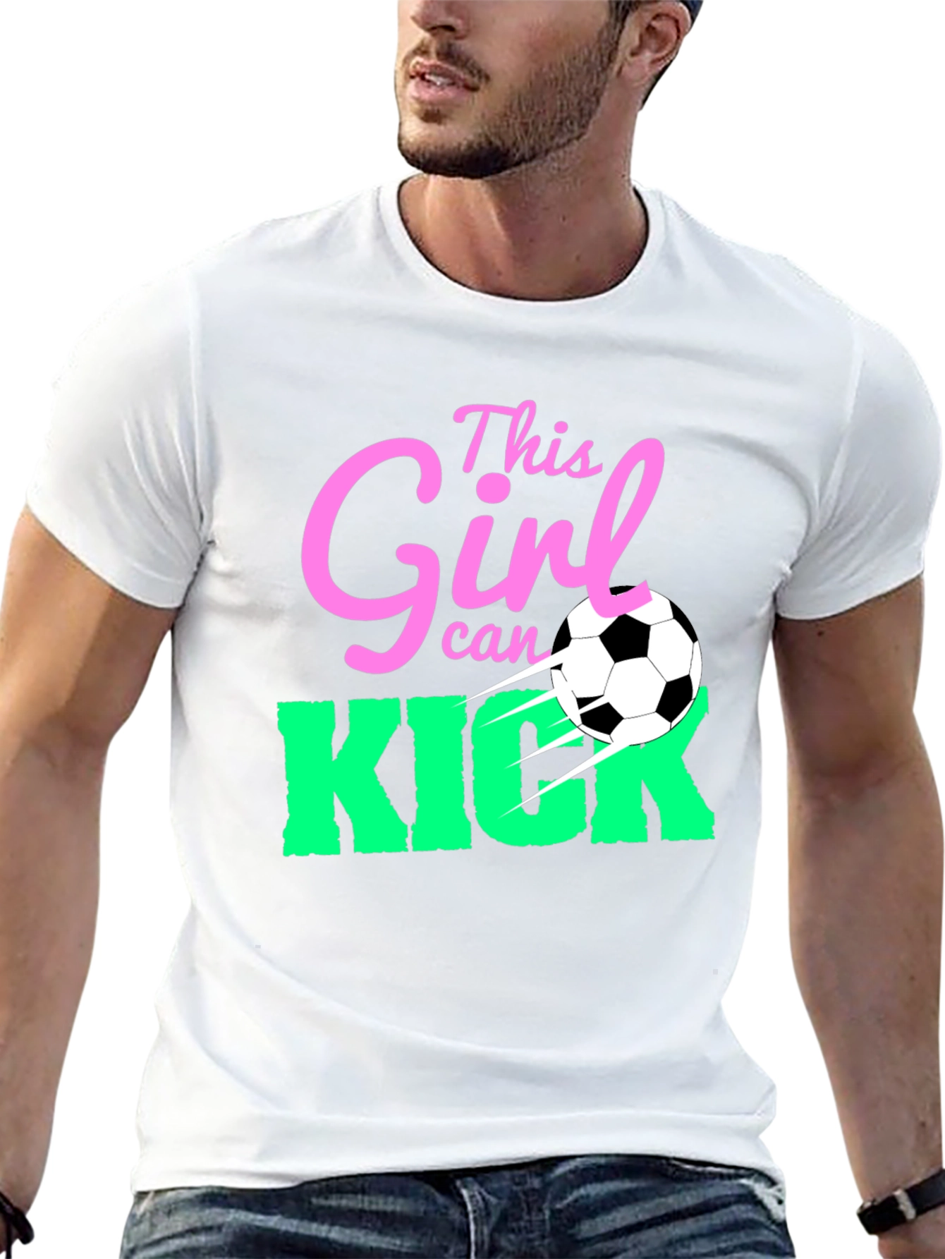 This Girl Can Kick Soccer Graphic T-Shirt