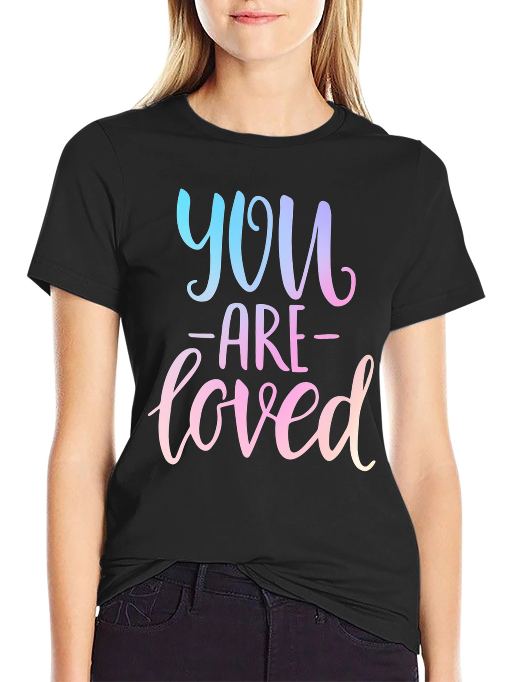 You Are Loved Black Graphic Tee