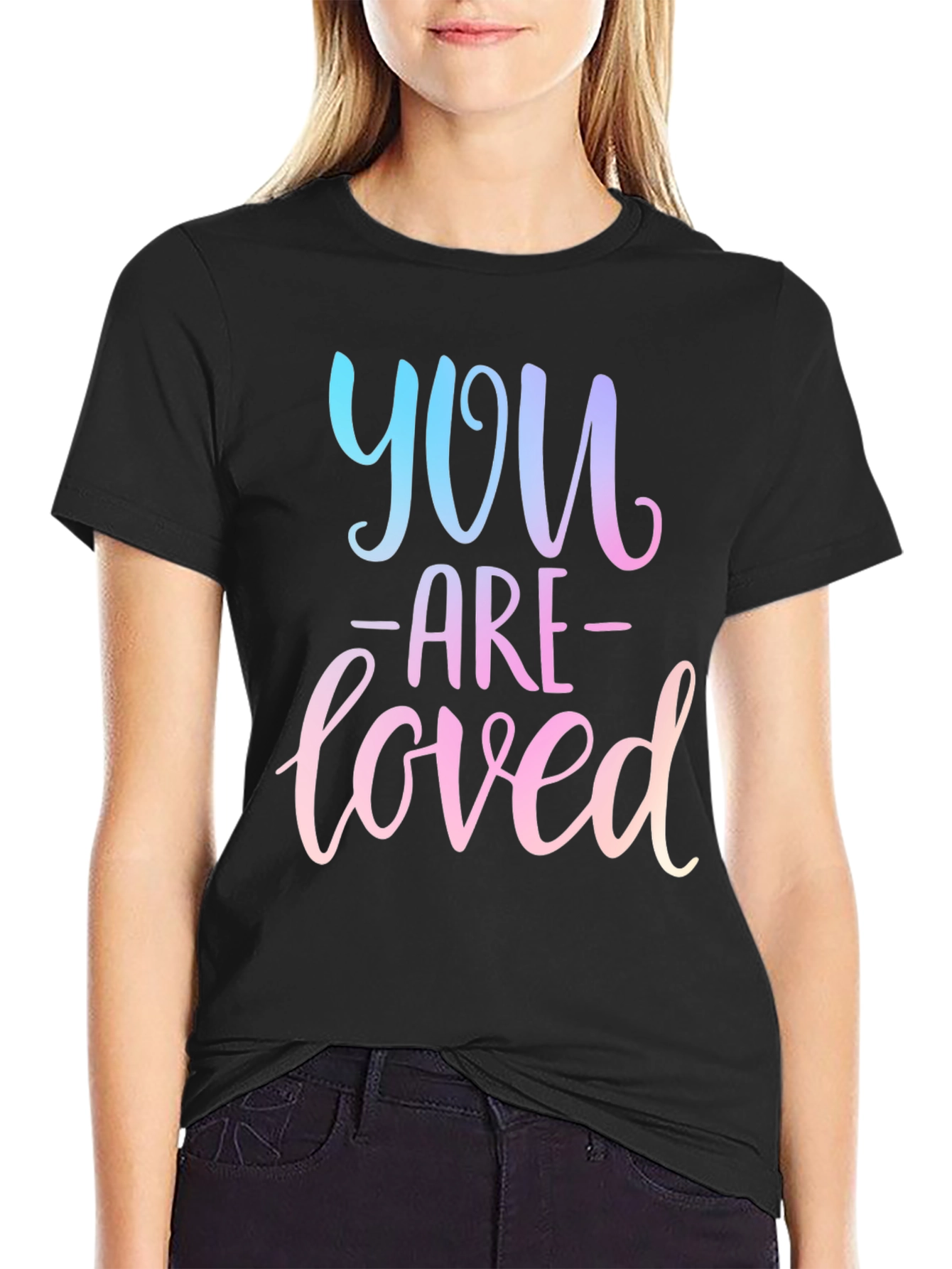 You Are Loved Black Graphic Tee