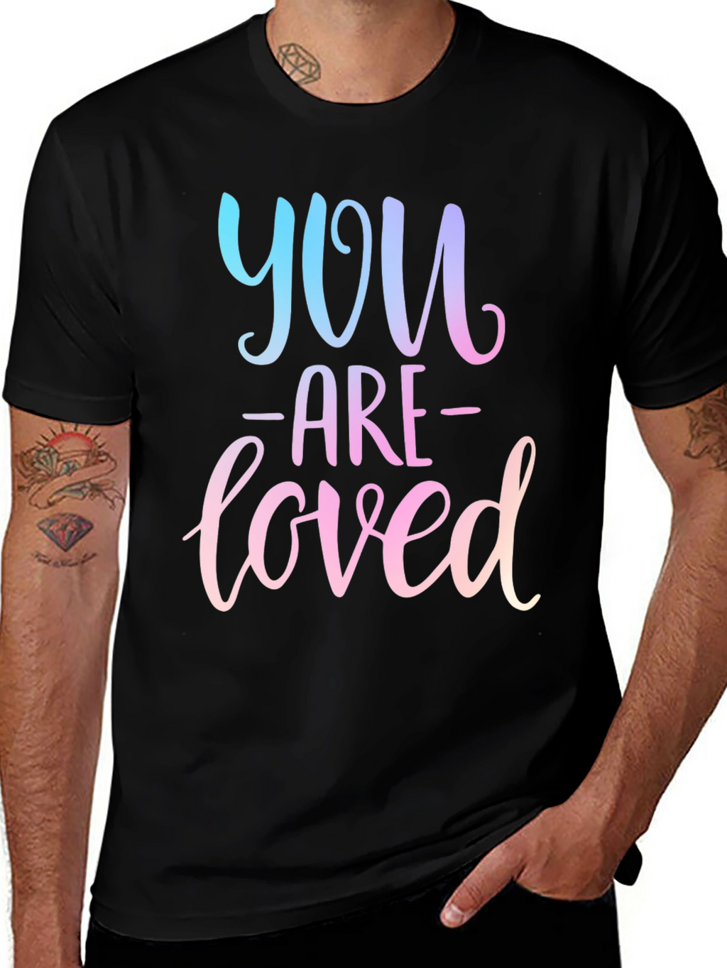 You Are Loved Black Graphic Tee