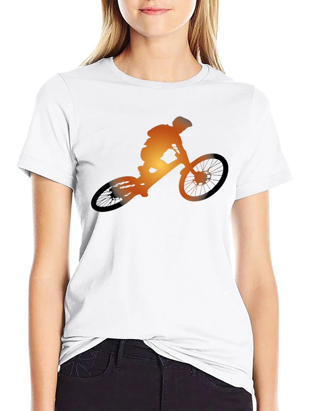 Mountain Biker Silhouette Graphic Tee