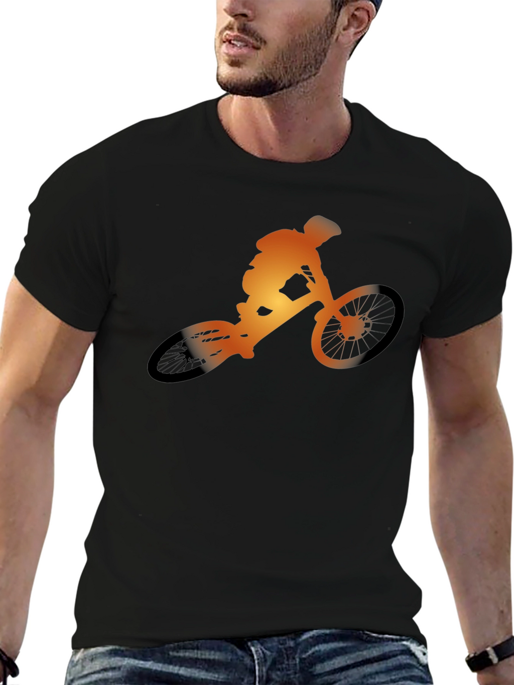 Mountain Biker Silhouette Graphic Tee