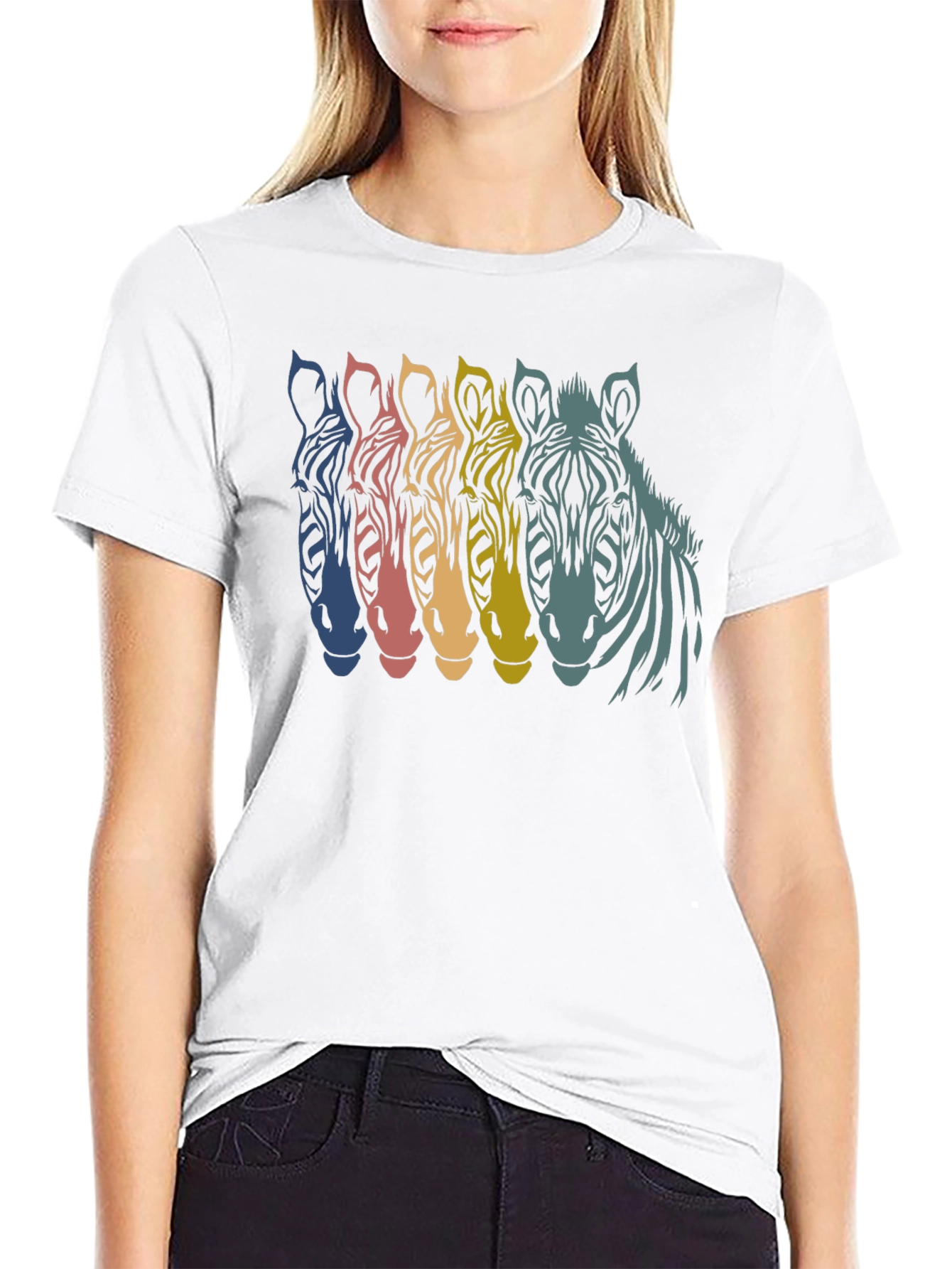 Retro Zebra Graphic T-Shirt