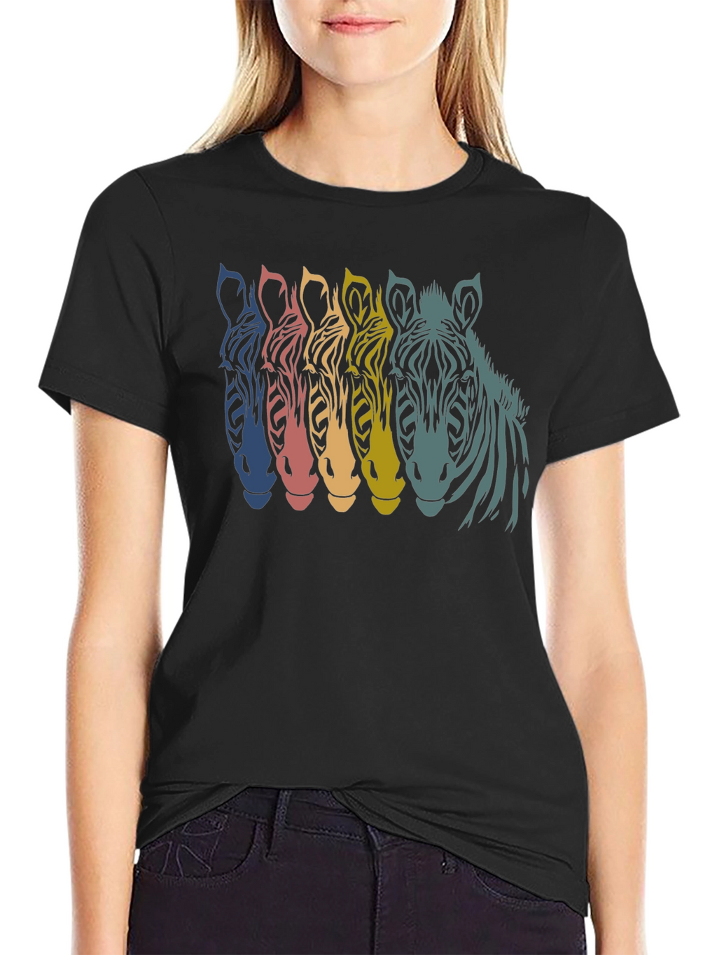 Retro Zebra Graphic T-Shirt