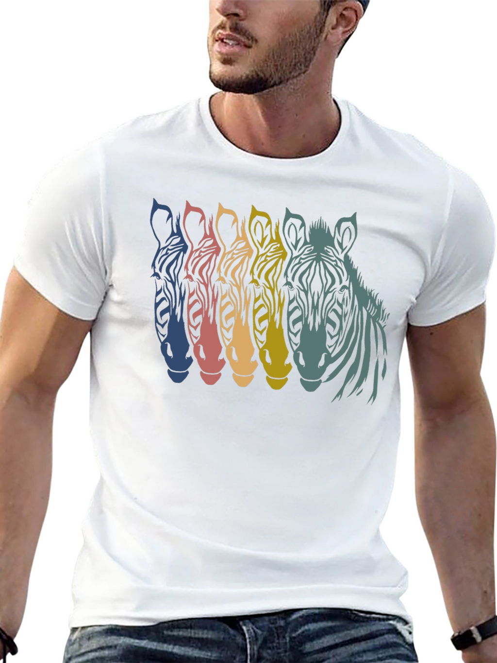 Retro Zebra Graphic T-Shirt