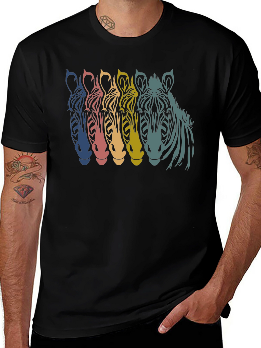 Retro Zebra Graphic T-Shirt
