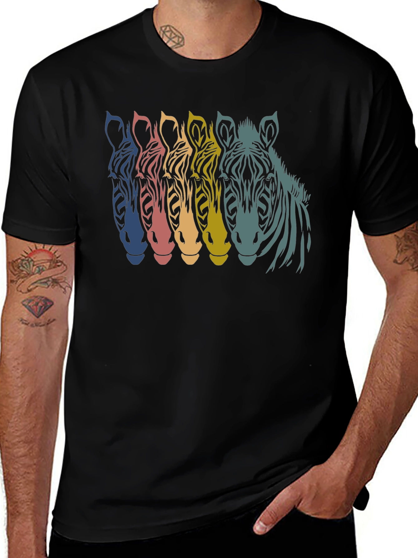 Retro Zebra Graphic T-Shirt