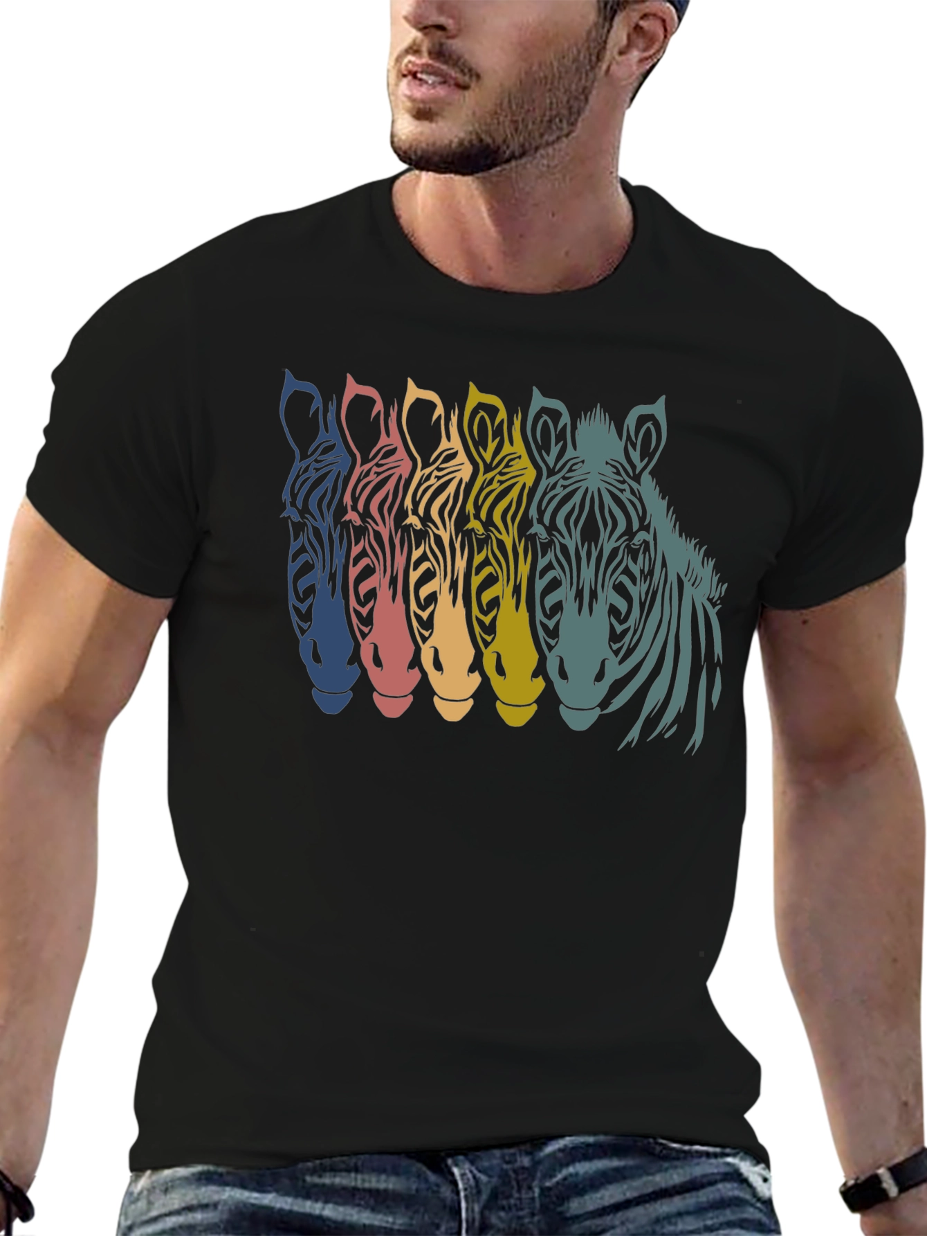 Retro Zebra Graphic T-Shirt
