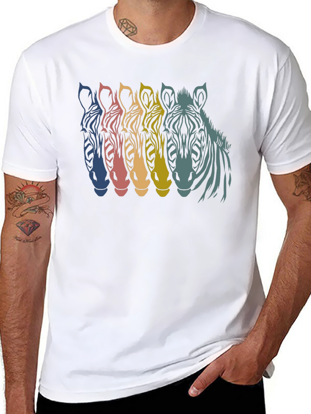 Retro Zebra Graphic T-Shirt