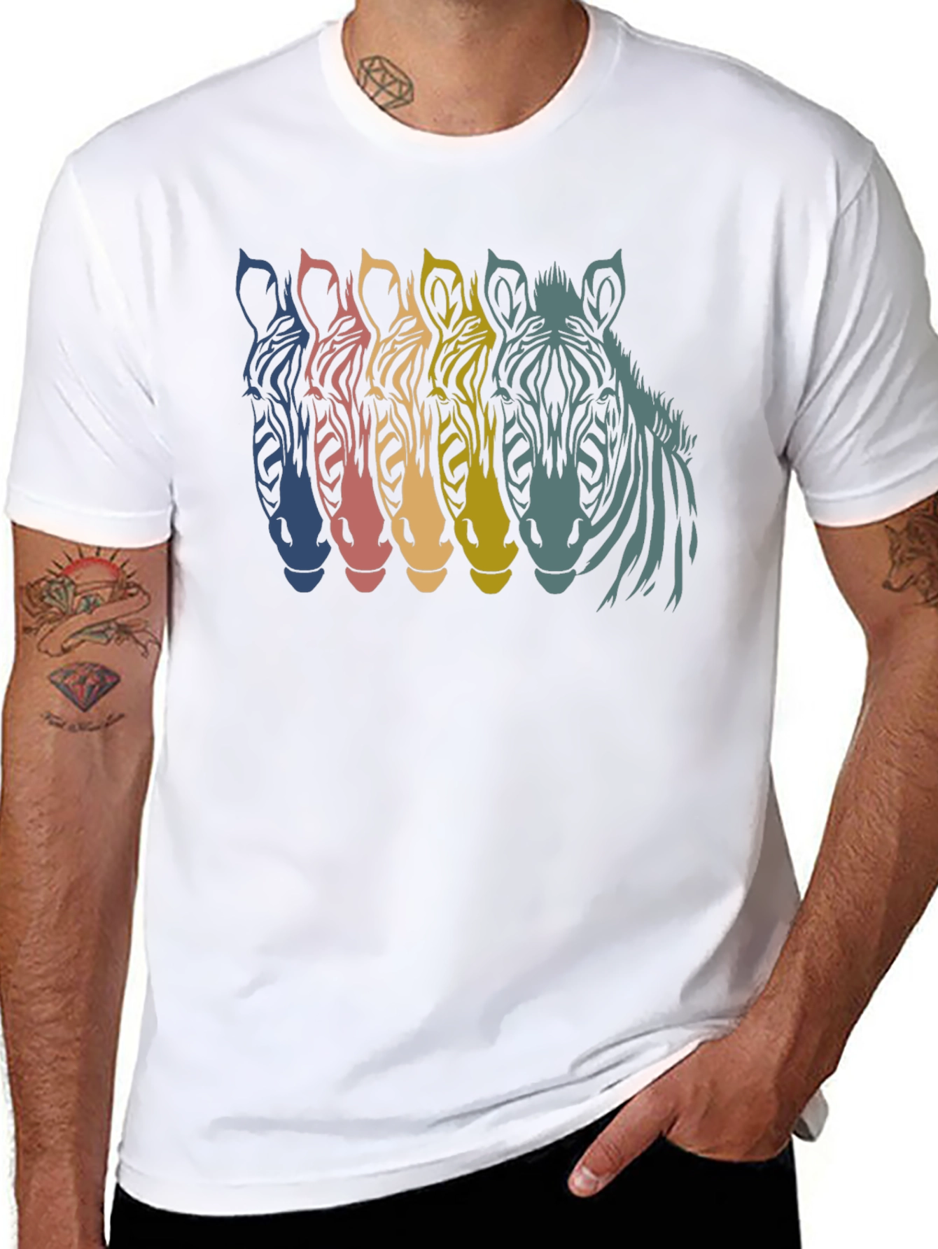 Retro Zebra Graphic T-Shirt