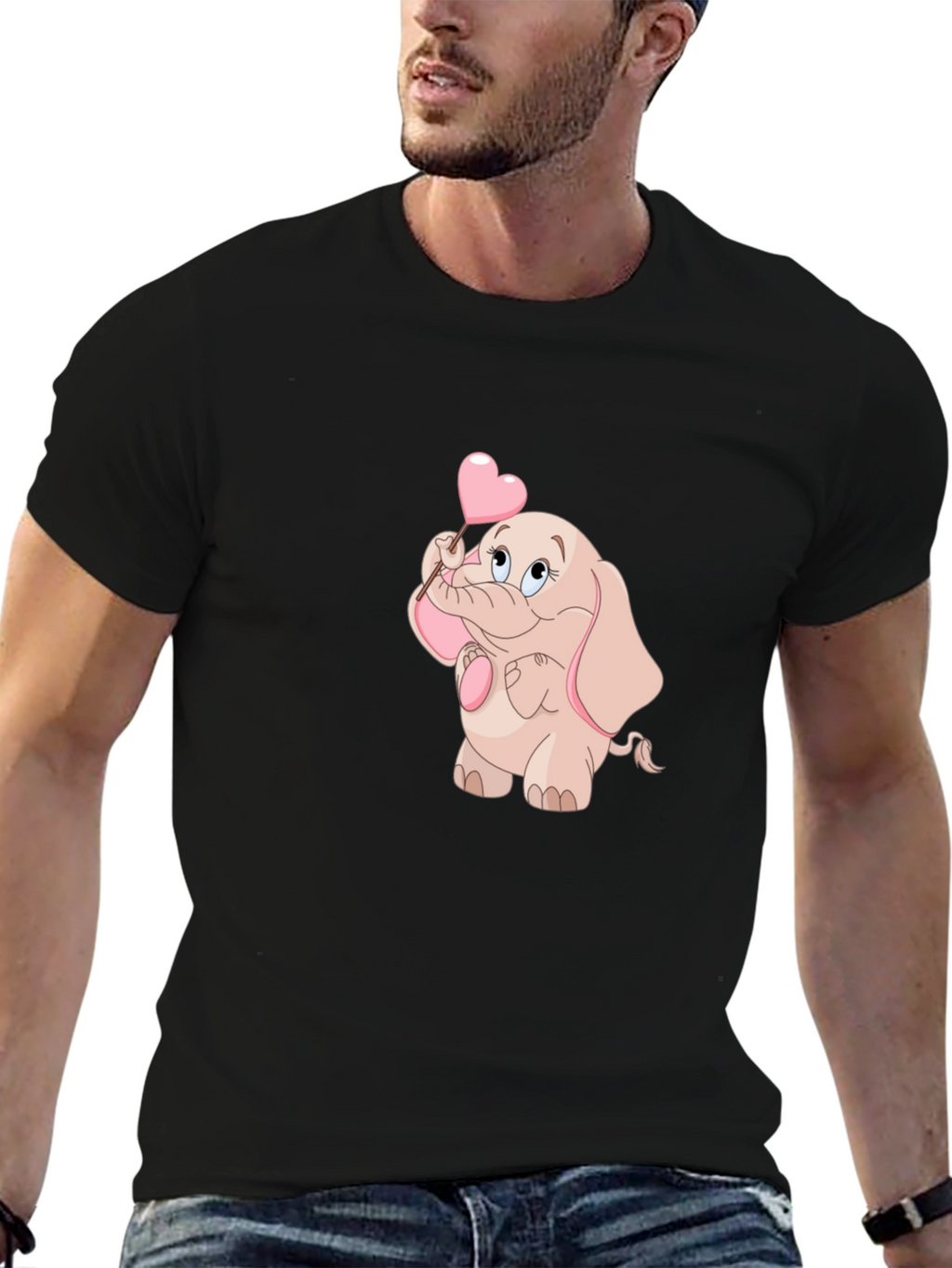 Cute Elephant Holding Heart T-Shirt