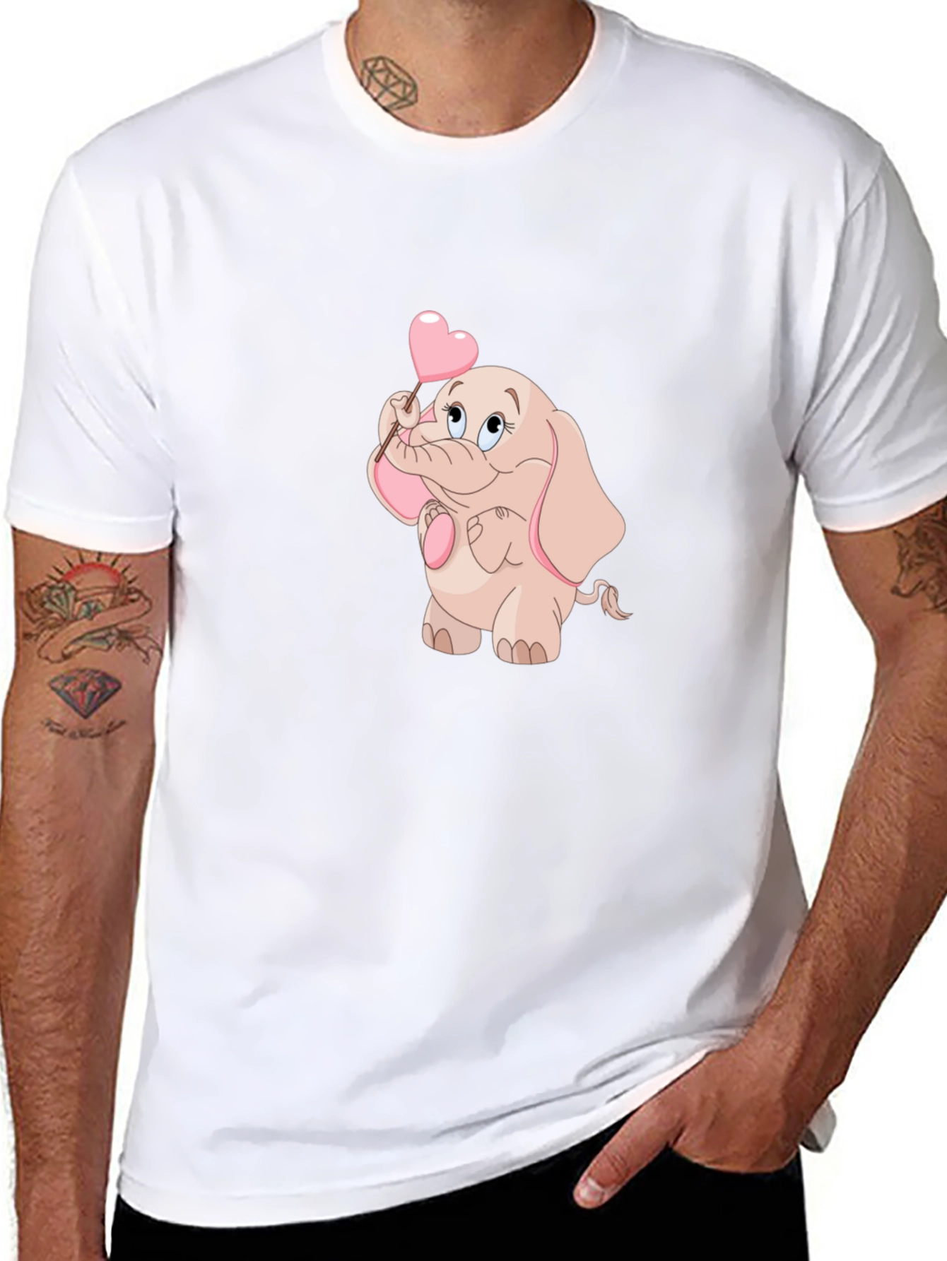 Cute Elephant Holding Heart T-Shirt