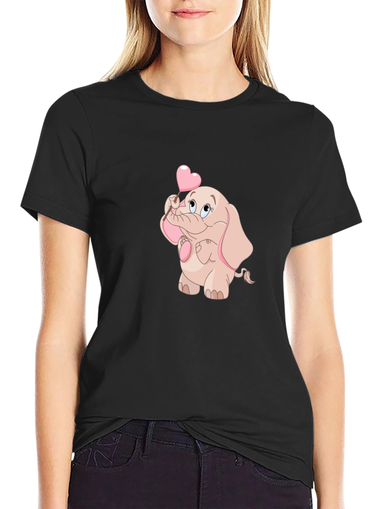 Cute Elephant Holding Heart T-Shirt