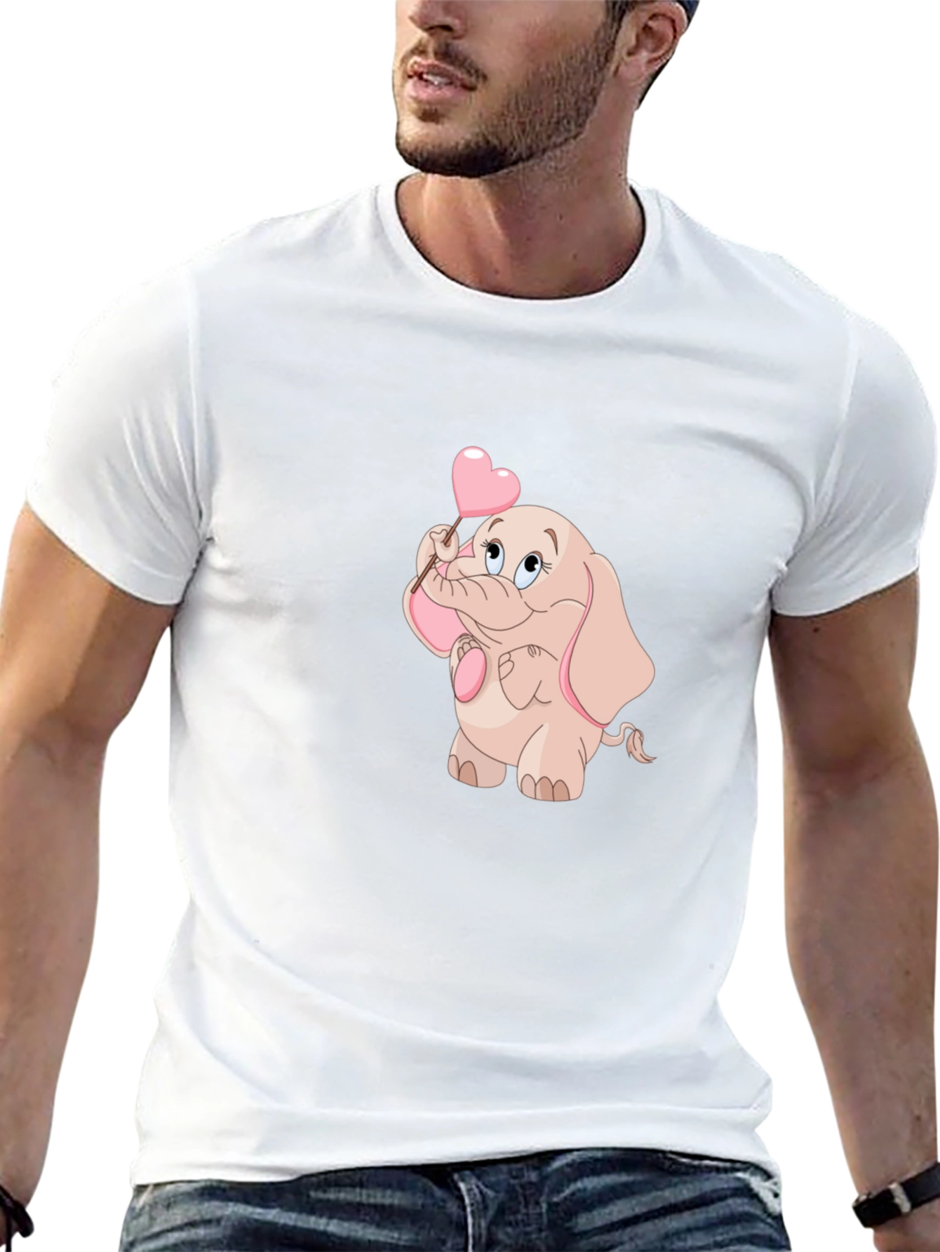 Cute Elephant Holding Heart T-Shirt