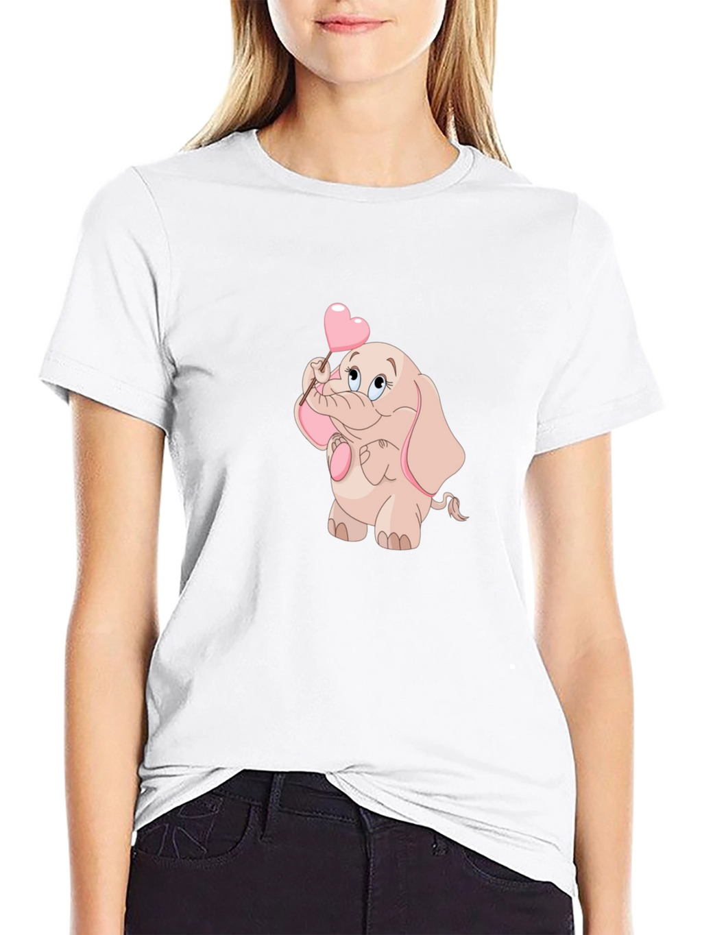Cute Elephant Holding Heart T-Shirt