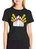 Bowling Pin Starburst Graphic Tee - Black