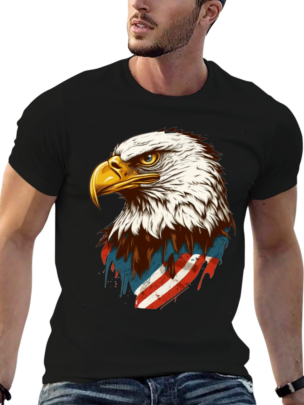 Eagle USA Flag Graphic T-Shirt