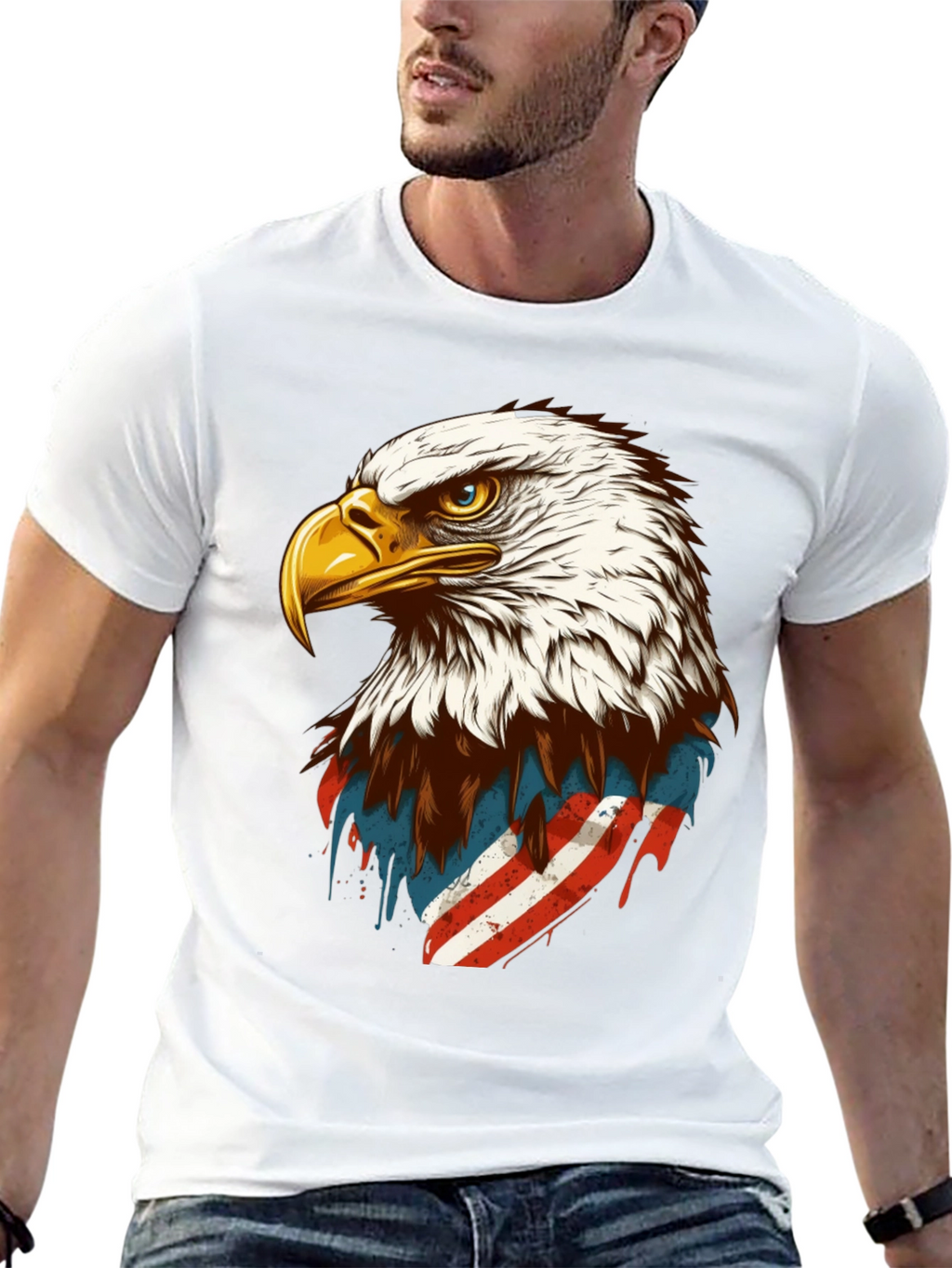Eagle USA Flag Graphic T-Shirt