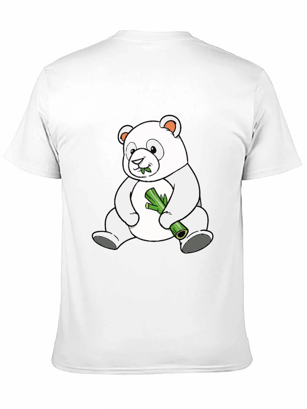 Cute Panda Bear Eating Bamboo Black T-Shirt