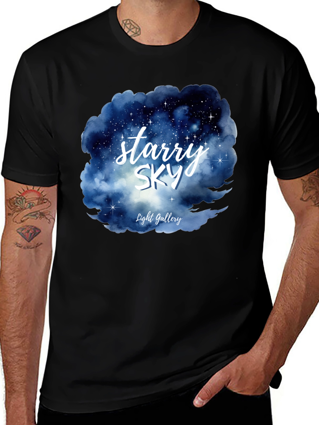 Starry Sky Graphic Tee - Light Gallery Design