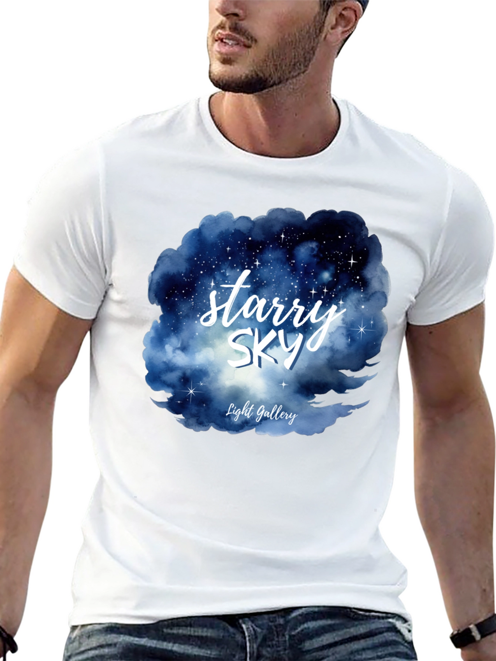 Starry Sky Graphic Tee - Light Gallery Design