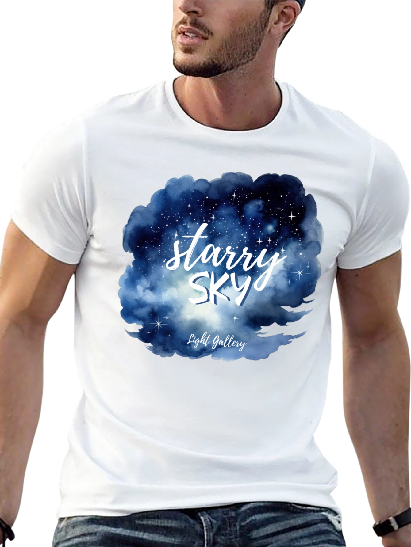 Starry Sky Graphic Tee - Light Gallery Design