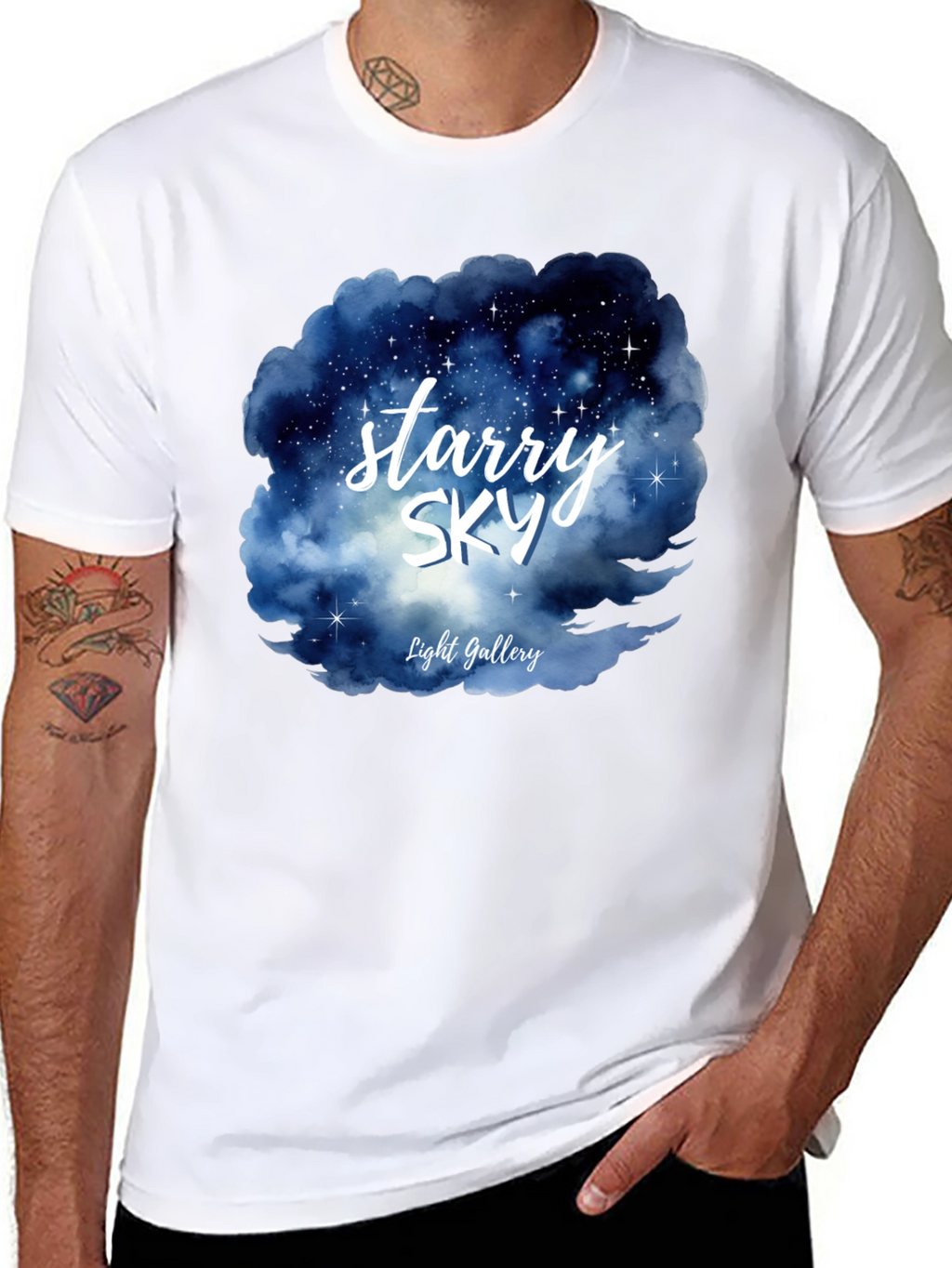 Starry Sky Graphic Tee - Light Gallery Design