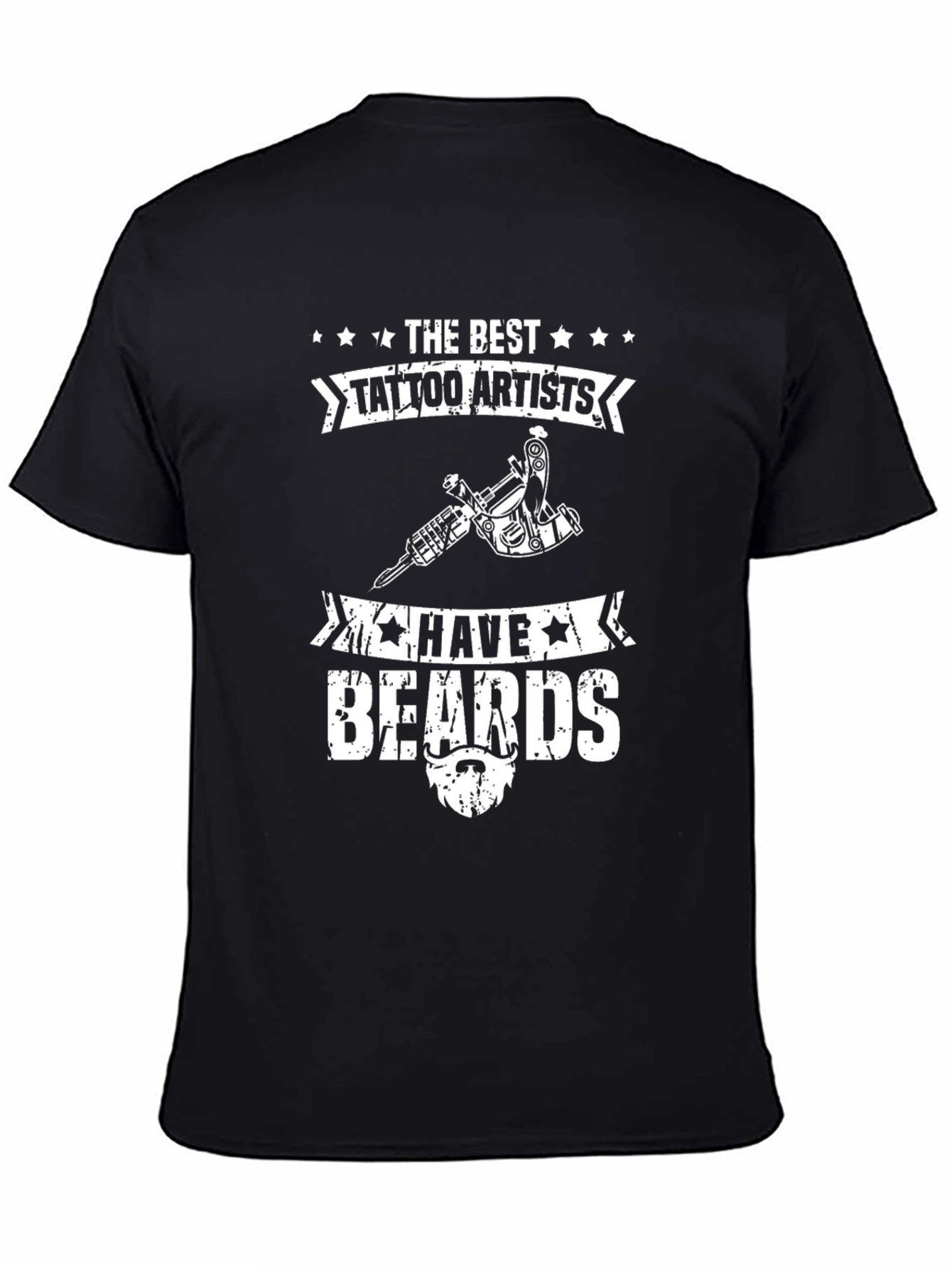 Tattoo Artist Beard Black Graphic Tee