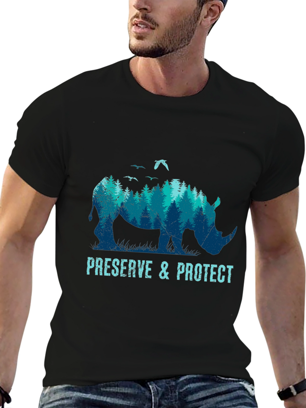 Preserve & Protect Rhino Graphic T-Shirt