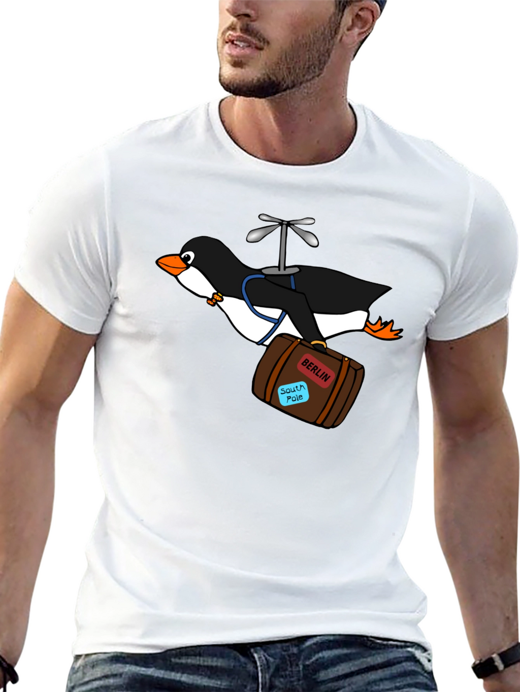 Whimsical Penguin Travel T-Shirt