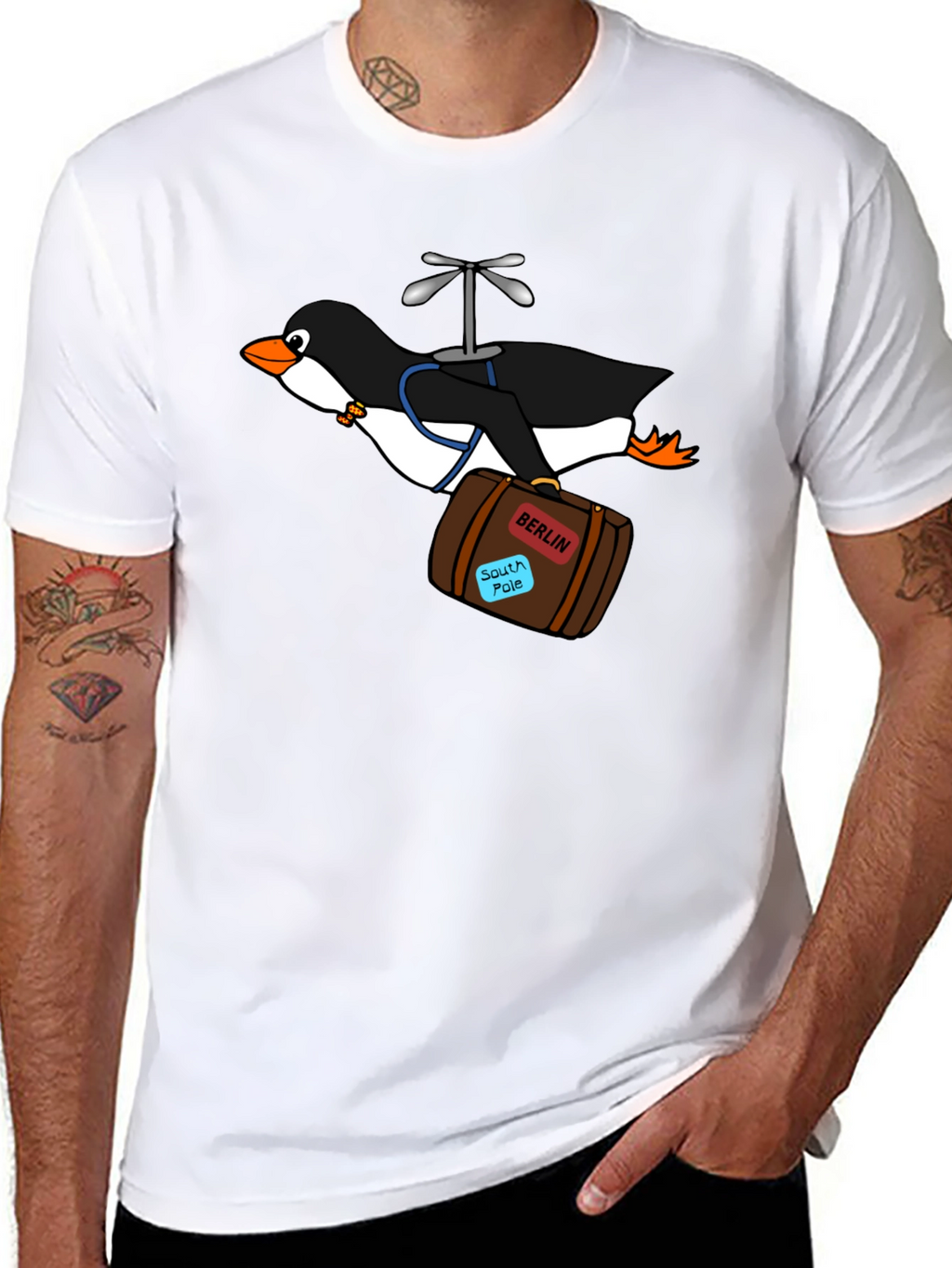 Whimsical Penguin Travel T-Shirt
