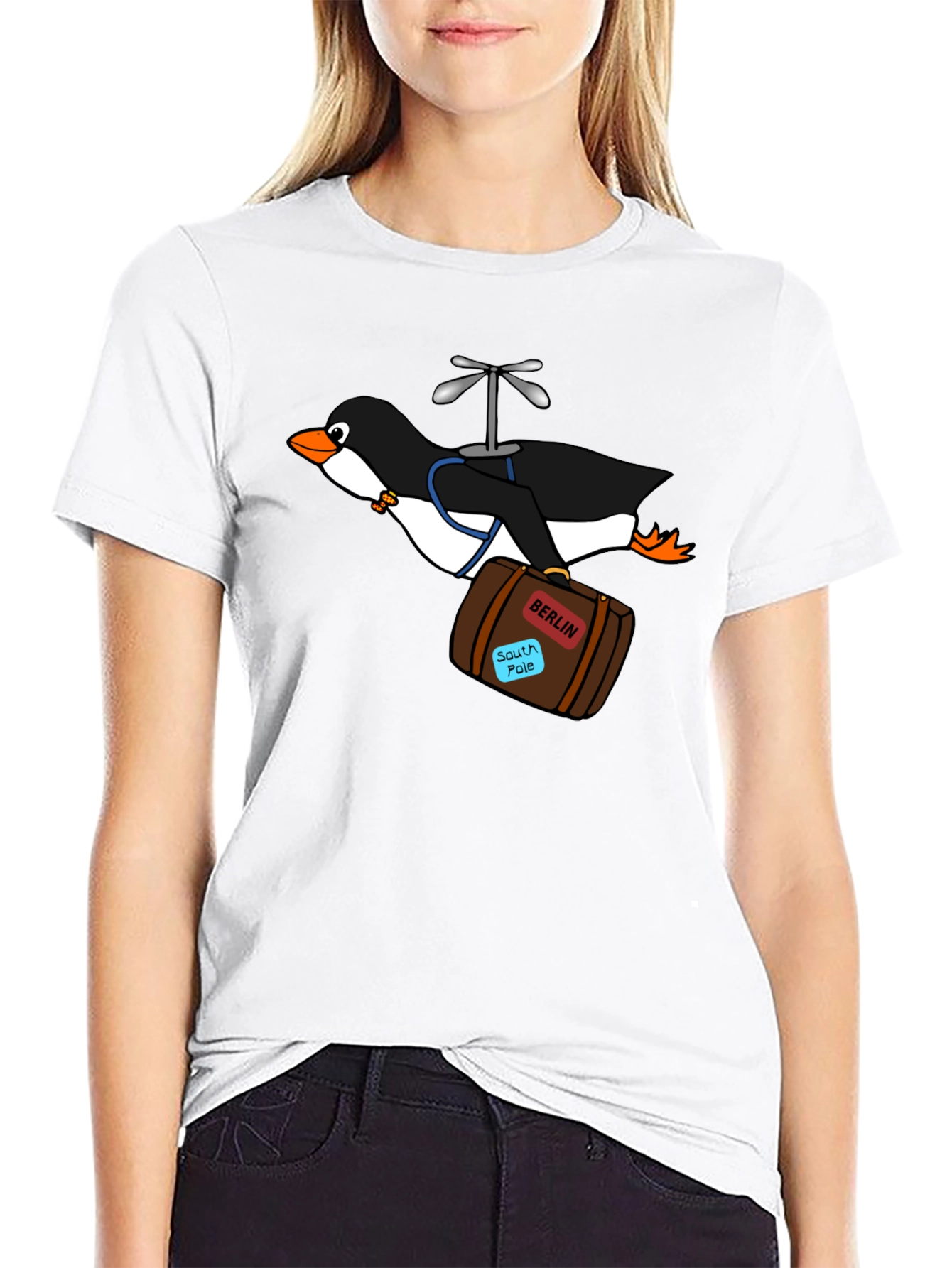Whimsical Penguin Travel T-Shirt