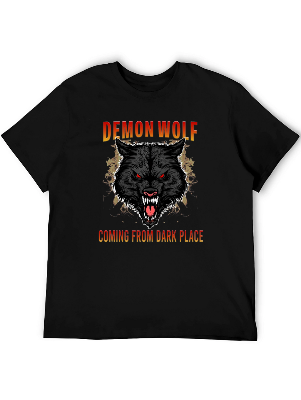 Demon Wolf Graphic T-Shirt - Black