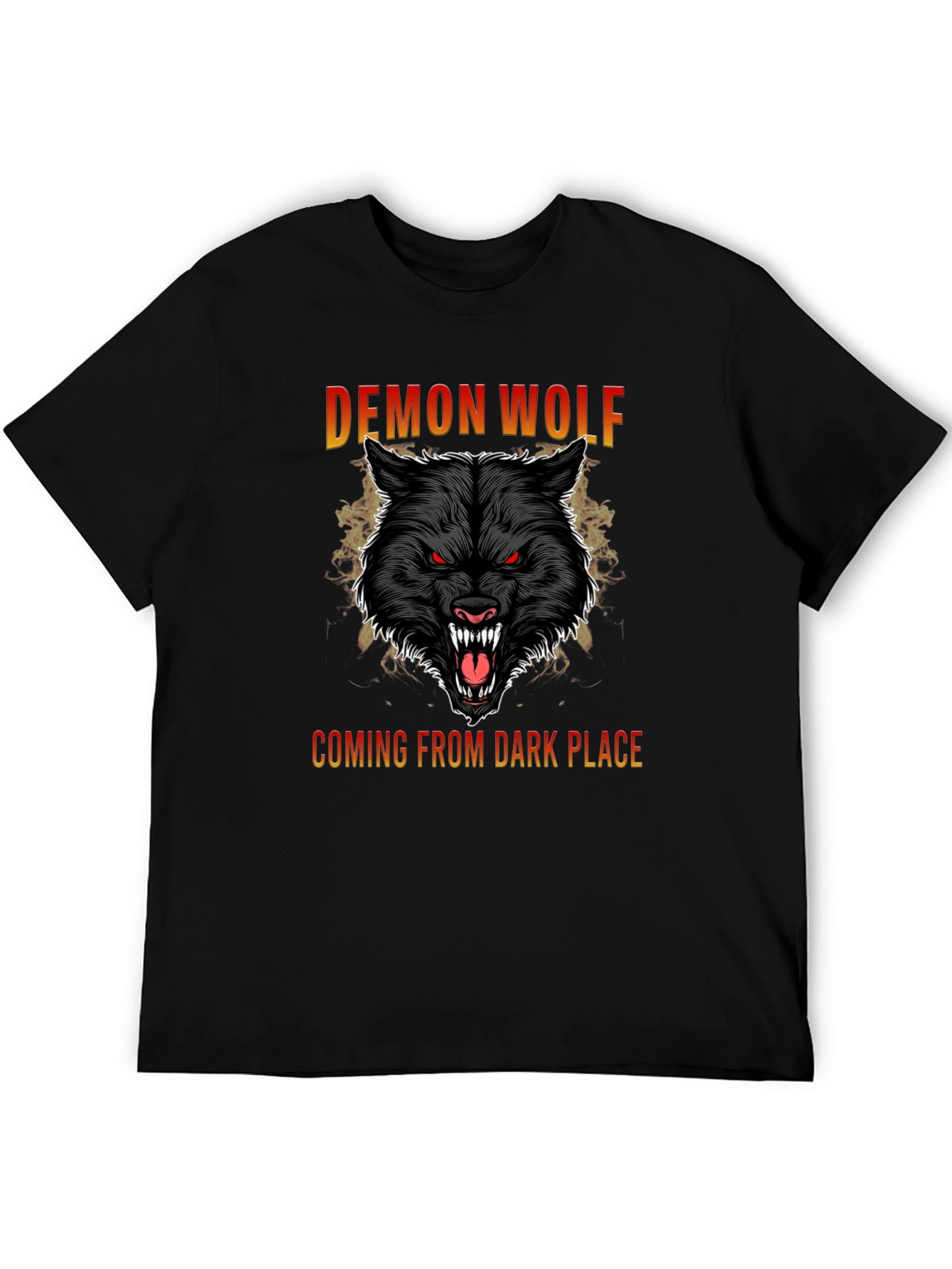 Demon Wolf Graphic T-Shirt - Black