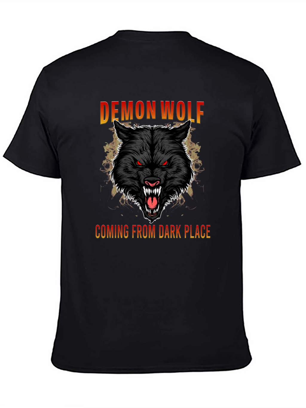 Demon Wolf Graphic T-Shirt - Black