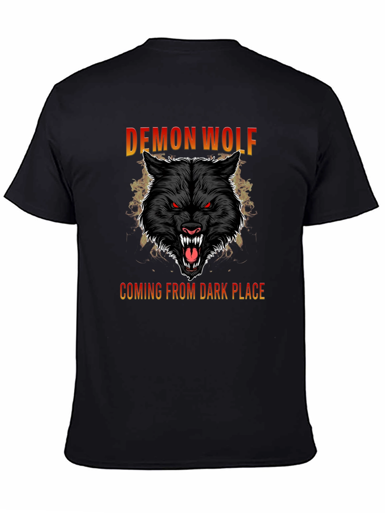 Demon Wolf Graphic T-Shirt - Black