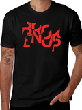 Abstract Graphic T-Shirt - Black with Red Design
